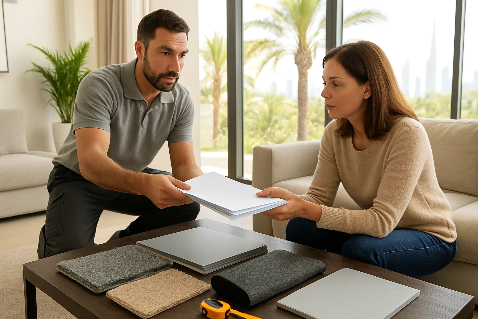 Carpet underlay quote Dubai villa