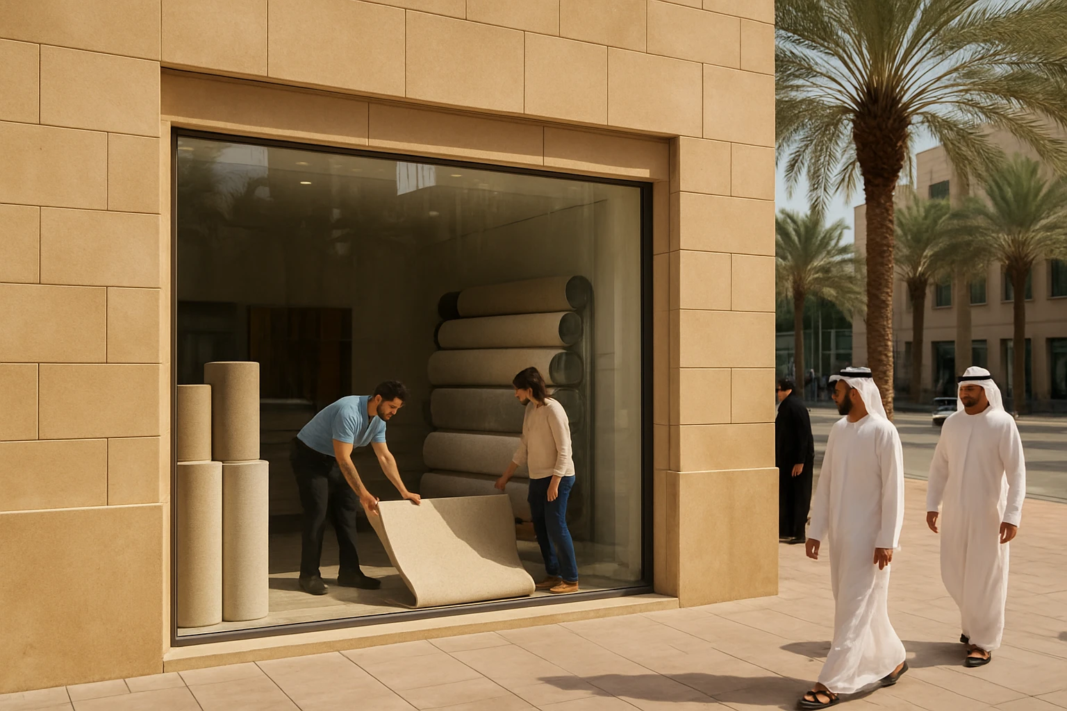 Carpet underlay showroom in Dubai