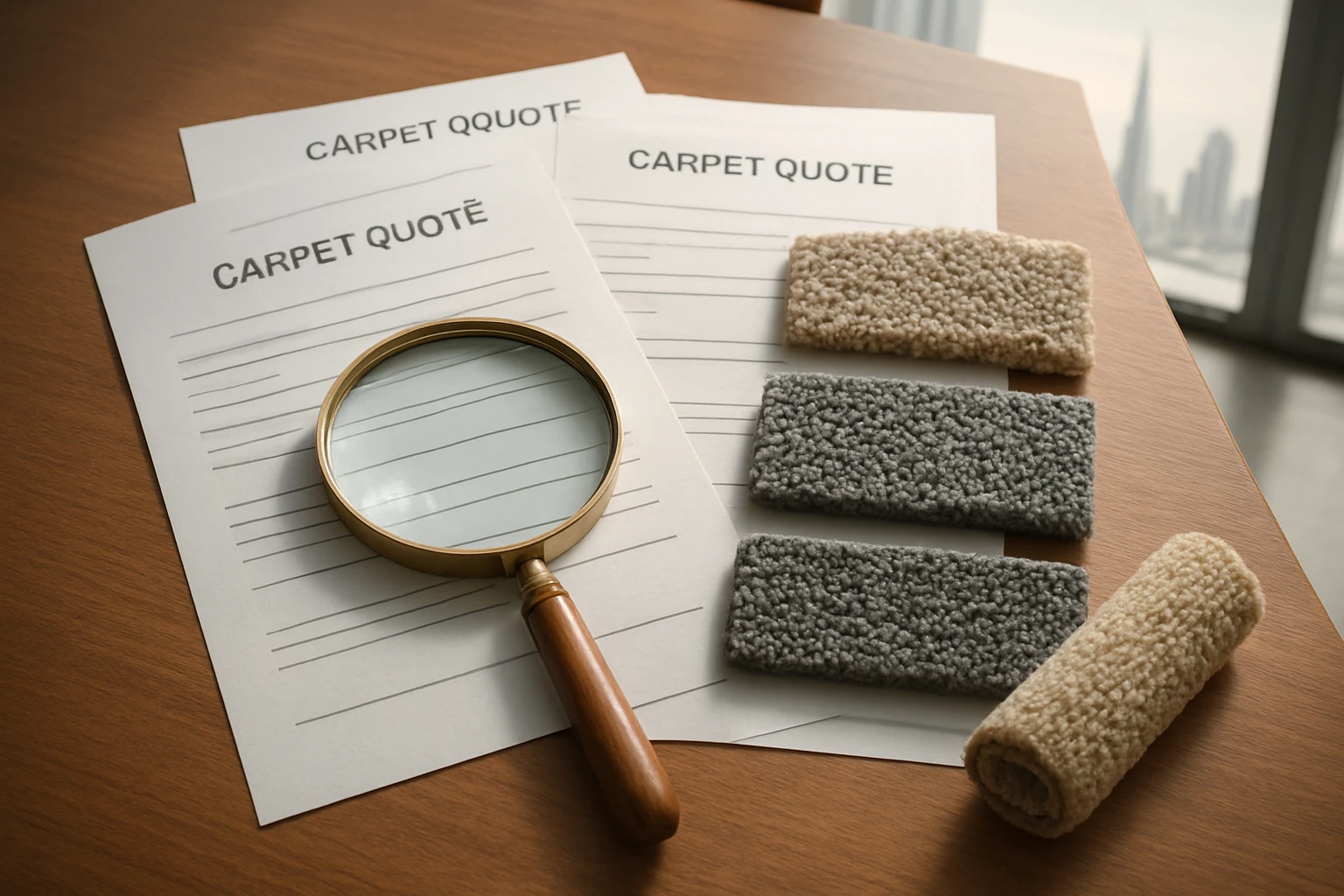 Carpet quotes comparison with swatches