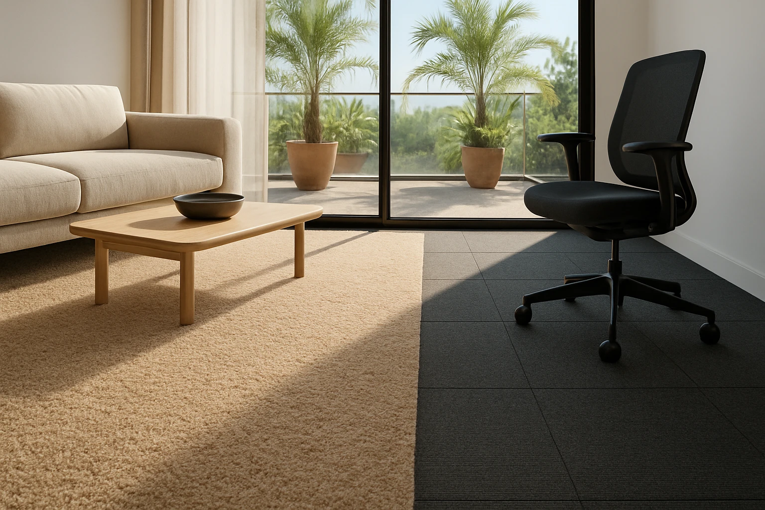 Carpet types for living rooms and offices