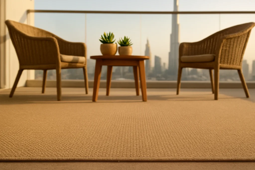 Outdoor carpet on Dubai balcony