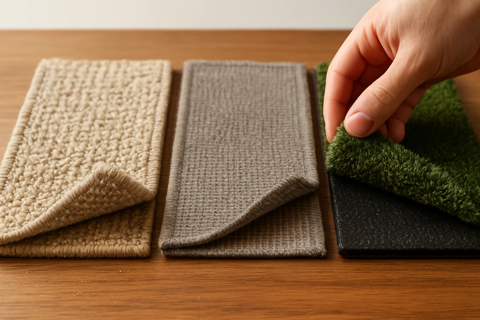 Outdoor carpet swatches polypropylene olefin grass